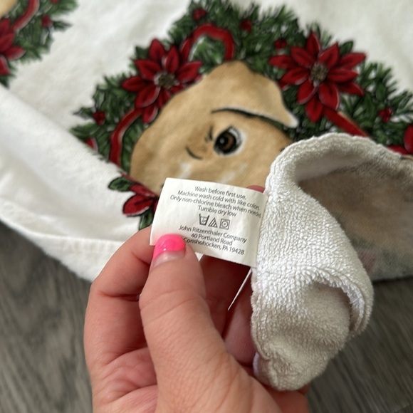 Golden Retriever Christmas Wreath Tea Kitchen Towel - Picture 4 of 5